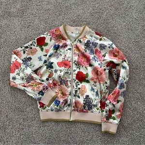 Nathalie Leté x H&M Satin Floral Bomber Jacket designer collection girls 10-11